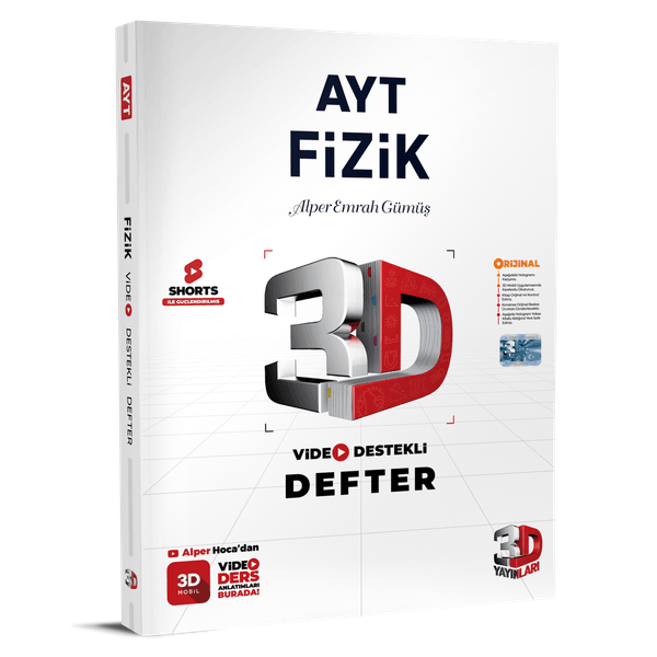 3D TYT Fizik Video Destekli Defter